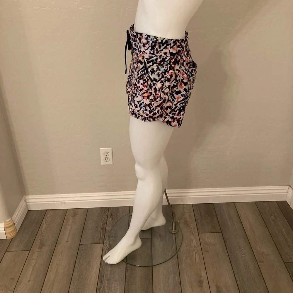 Athleta Multicolor Abstract Watercolor Print Athletic Shorts Size 4